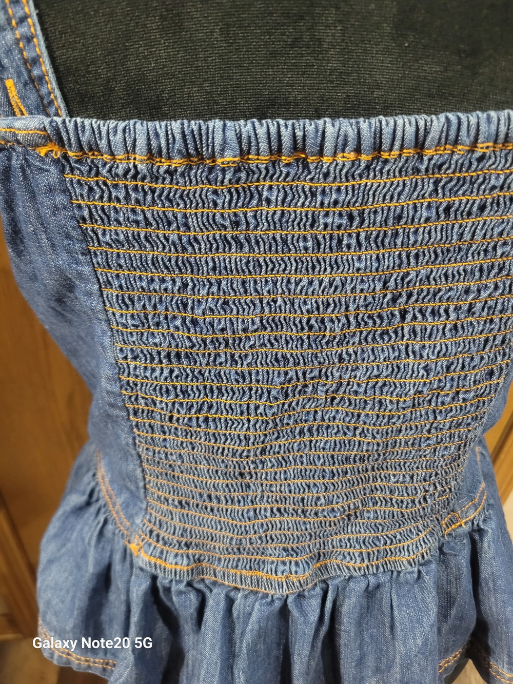 Pilcro Anthropologie Denim Peplum Bustier Top Sz M Embroidered Western EUC - Picture 5 of 9